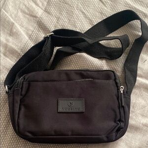 Black Belt Bag with Adjustable Strap and Durable Fabric